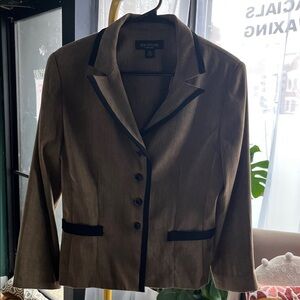 Perceptions Brown Blazer with Black Trim